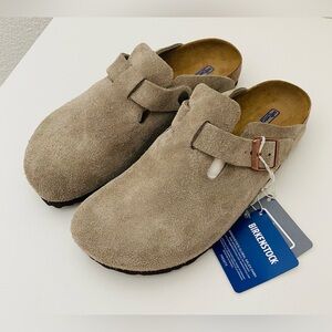 Birkenstock Boston Soft Footbed Clog Taupe EUR 39 Narrow Fit
